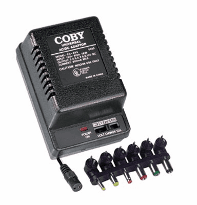 Coby CA-989 UL APPROVED UNIVERSAL POWER A/C ADAPTER 800mA