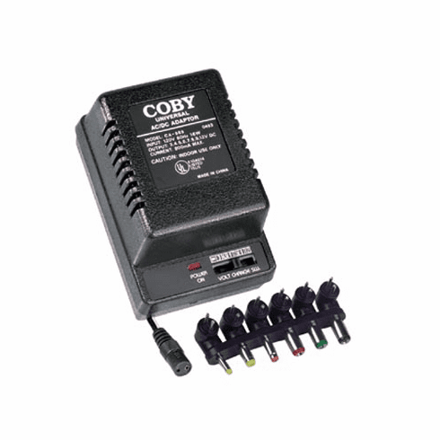 Coby CA-989 UL APPROVED UNIVERSAL POWER A/C ADAPTER 800mA