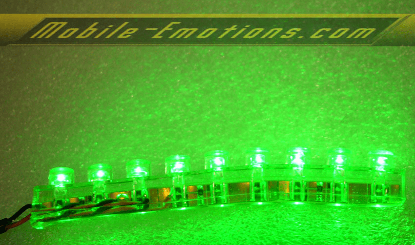 GREEN LED Flexible Motorcycle / Car Lights HYPER 9 LEDS