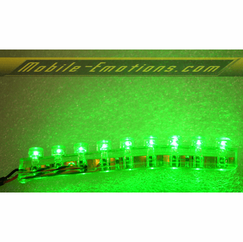 GREEN LED Flexible Motorcycle / Car Lights HYPER 9 LEDS
