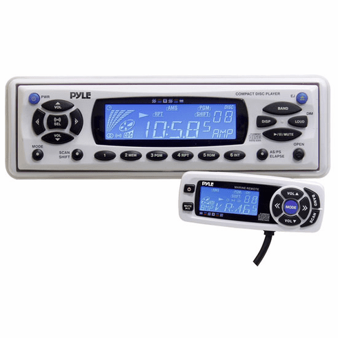 In-Dash Marine CD Player w/Full Face Detachable Panel