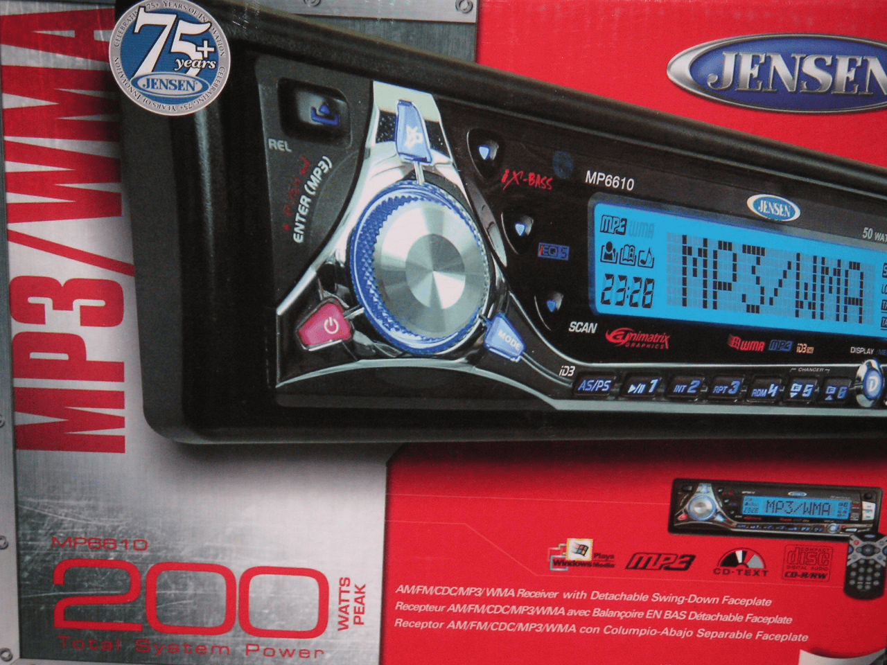 Jensen Indash Car Stereo Plays MP3/Wma/Cds New 2006 Model