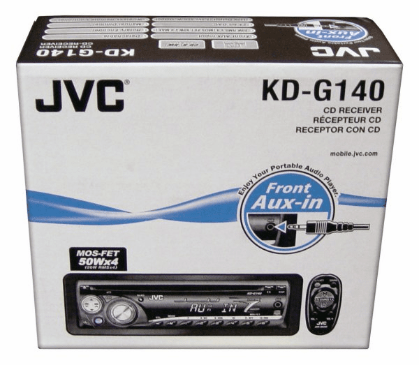JVC KD-G140 CD Player Indash Car Stereo w/ Front-AUX Input 