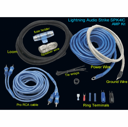Lightning Audio Strike 4 Ga Amp Kit SPK4IC