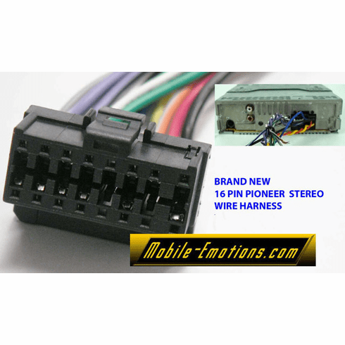 Pioneer 16 Pin Wire Harness Aftermarket Radio 2003 - 07
