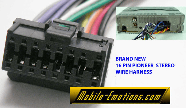 Pioneer 16 Pin Wire Harness Aftermarket Radio 2003 - 07