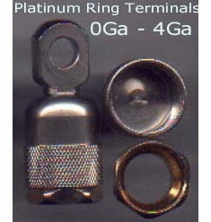 Platinum Iced Ring Terminal 0Ga - 4Ga