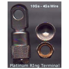 Platinum Iced RIng Terminal 4Ga - 10Ga - 