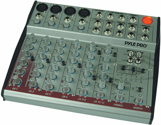 Pyle 12-Channel 2-Bus Mixing Console PYD1270