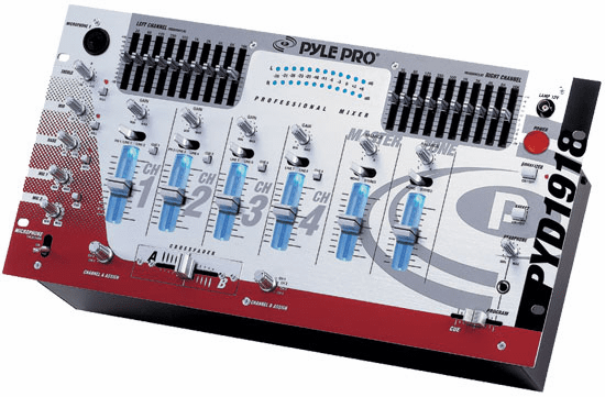 Pyle 19" Rack Mount Four Channel Professional DJ Mixer PYD1918