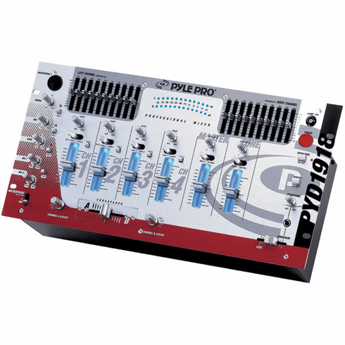 Pyle 19" Rack Mount Four Channel Professional DJ Mixer PYD1918