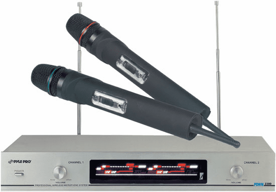 Pyle 2 Channel VHF Wireless Mic. System PDWM2300