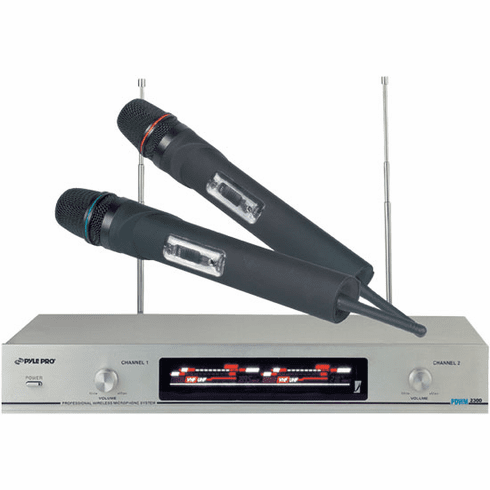 Pyle 2 Channel VHF Wireless Mic. System PDWM2300