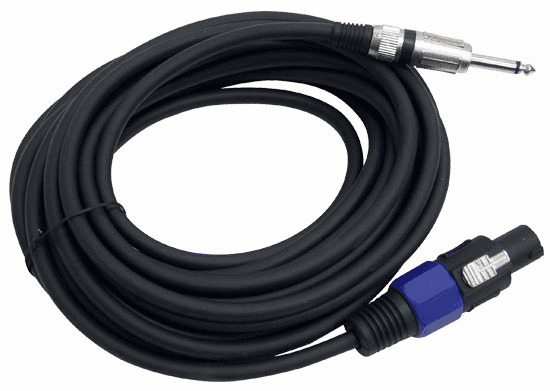 Pyle 30ft, 12 Gauge Professional Stage Speaker Cable to 6.35 Jack Cable (Speakon to 1/4") PPSJ30