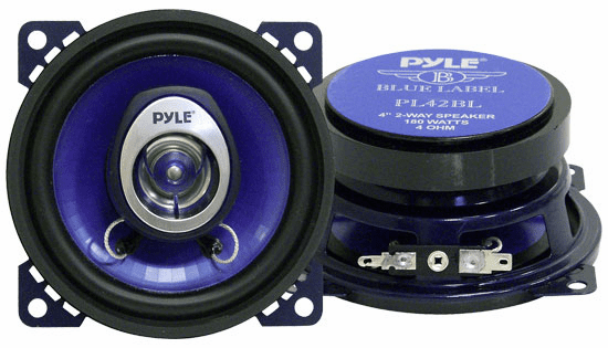 Pyle 4" 2 way car speakers PL42BL NEW 180 watts