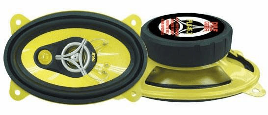 Pyle 4x6 3 way YELLOW car Speakers 180 watts Pair  NEW 