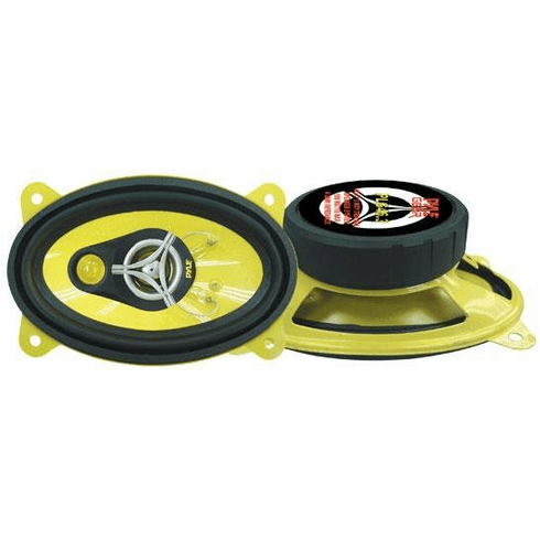 Pyle 4x6 3 way YELLOW car Speakers 180 watts Pair  NEW 