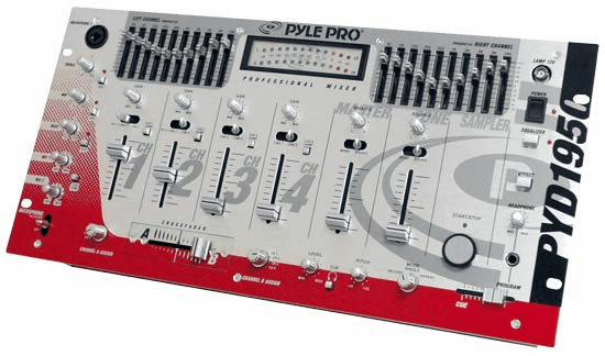 Pyle DJ 19 Four Channel Professional Mixer w/ Sampler PYD1950