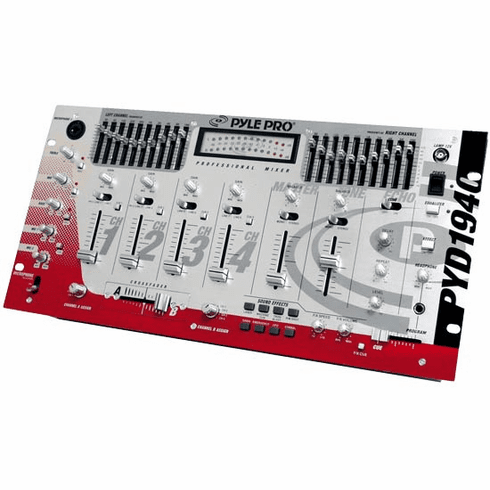 Pyle DJ Four Channel Professional Mixer w/Sound Effects & Echo PYD1940