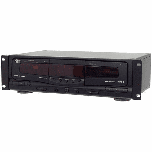 Pyle  Dual Auto-Reverse Cassette Deck Rack Mount PT689D