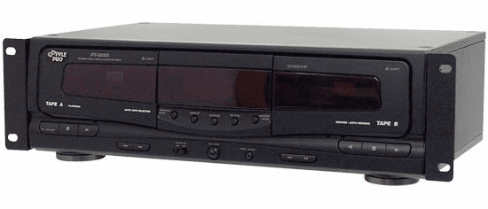 Pyle  Dual Auto-Reverse Cassette Deck Rack Mount PT689D