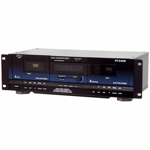 Pyle Dual Cassette Deck Rack Mount PT649D