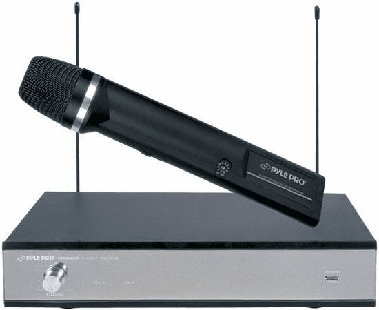 Pyle Single UHF PLL Diversity Synthesized Wireless Microphones with 10 Selectable Channels PDWM4000