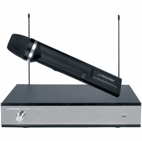 Pyle Single UHF PLL Diversity Synthesized Wireless Microphones with 10 Selectable Channels PDWM4000