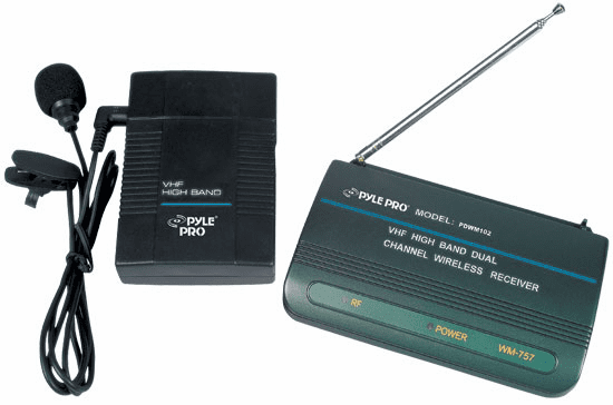 Pyle VHF (Very High Frequency) Dual Channel Wireless Microphone PDWM102