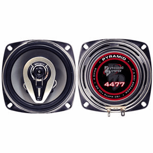 Pyramid 4477     4 3-Way Triaxial Speaker w/Chrome Basket & Cone