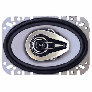 Pyramid 4677     4 x 6 3-Way Triaxial Speaker w/Chrome Basket & Cone