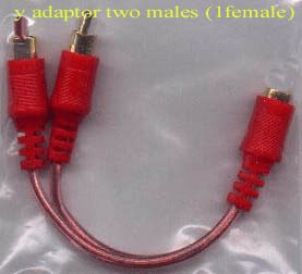 Rca Y Adaptor Cable <BR>(2male 1 female)<br>Gold Plated
