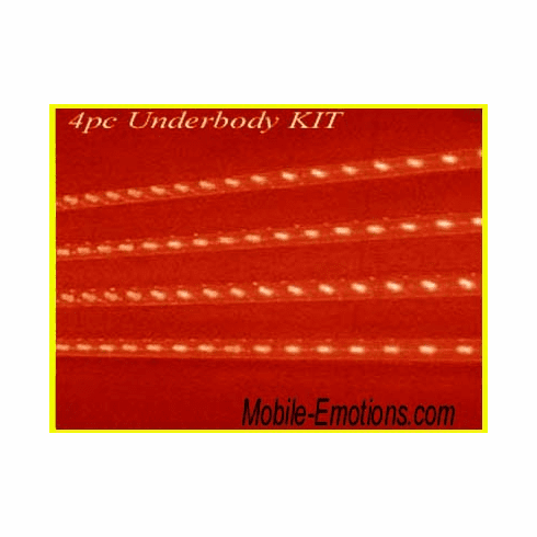 Red 6pc Underbody LED Kit - w/ Music Dancer + 2 12" Rods