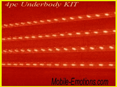 Red 6pc Underbody LED Kit - w/ Music Dancer + 2 12" Rods