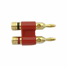 Red 8 Gauge  Stacking Banana Plug Speaker Connectors