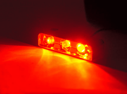RED Led Motorcycle Lazer Lights - Chrome