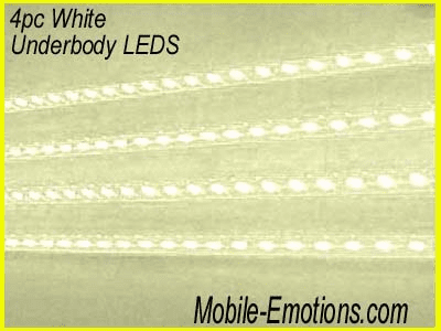 White 6pc Underbody LED Kit - w/ Music Dancer + 2 12" Rods