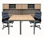 Desert Oak & Smoked Timber 2-Person Workstation with Hutches - 10' x 6'