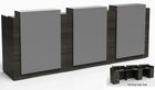 12'W Three-Person Custom Standing Height Reception Desk w/ Drawers  