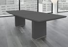 120&quot x 48&quot Custom Modern Boat-Shaped Conference Table w/Cable Channel Bases