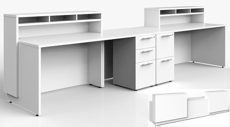 12'W Custom 2-Person Reception Desk w/Drawers