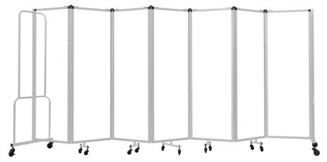 13.5'W x 6'H Clear Acrylic Folding Mobile Room Divider