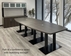 16' x 4' Boat Shape Conference Table with Black Steel Bases