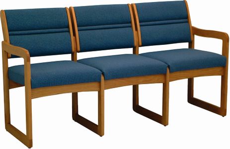 Oak Value Series 400lb Capacity 3-Seat Sofa