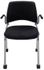 300 lb. Capacity Black Padded Mobile Stacking Guest Chair w/Armrests