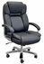 Black Top Grain Leather 500 Lbs. Capacity Desk Chair with 24