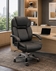 Black Top Grain Leather 500 Lbs. Capacity Desk Chair with 24