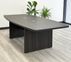 8' Charcoal Boat Shaped Table w/ 6 Black Modern Classic Chairs Set