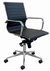 8' Charcoal Boat Shaped Table w/ 6 Black Modern Classic Chairs Set