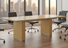 96&quot x 48&quot Custom Modern Boat-Shaped Conference Table w/Cable Channel Bases
